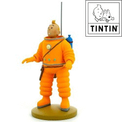 FIGURA EN RESINA TINTIN Y MILU COSMONAUTAS (PAREJA)