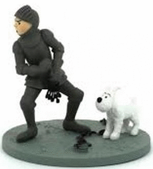 FIGURA TINTIN DE COLECCION ARMADURA CON MILU. Accesorios y objetos varios.  Tornamesa