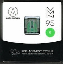 AGUJA AUDIO TECHNICA AT-VMN95E ELLIPTICAL STYLUS FOR USE WITH CARTRIDGE AT-VM95E (GREEN)