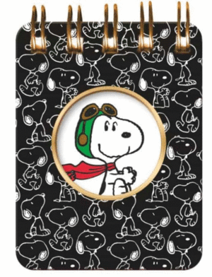 MINI BLOCK SNOOPY CON ESPIRAL --NEGRO--