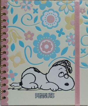 LIBRETA TAPA DURA ARGOLLADA GRANDE  SNOOPY PASTEL