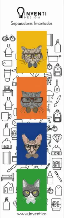 SEPARADOR MAGNETICO  GATO COLORES X 4 UNDS