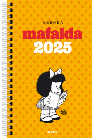 AGENDA MAFALDA 2025 ANILLADA MODULOS AMARILLA