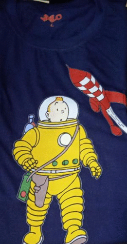 CAMISETA TINTIN ASTRONAUTA TALLA M 