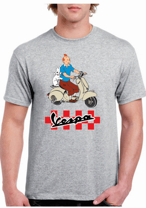 CAMISETA TINTIN VESPA 