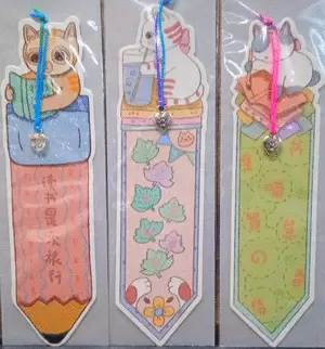 SEPARADOR LIBROS GATO PAPEL CON DIJE (VARIOS MOTIVOS)