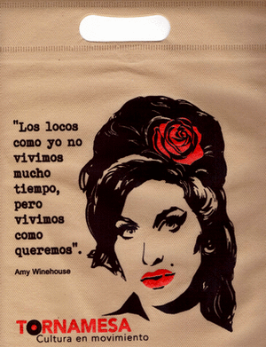 BOLSA TELA 25X30 AMY WINEHOUSE BEIGE