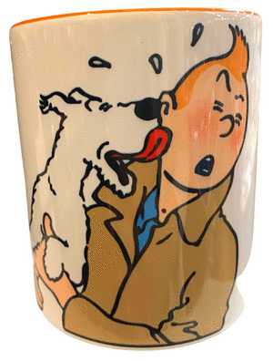 MUG BLANCO TINTIN - MILU JUGANDO
