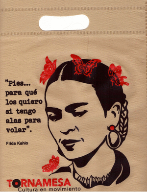 BOLSA TELA 25X30 FRIDA  2 TINTAS BEIGE