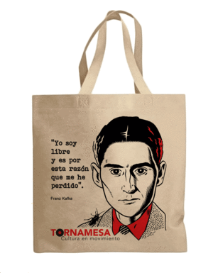 BOLSA TELA 40X40 KAFKA  2 TINTAS BEIGE