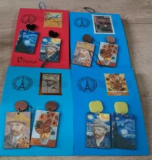 ARETES MADERA VAN GOGH (VARIOS MOTIVOS)