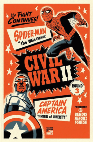 CIVIL WAR II NO.3:SPIDERMAN VS CAP.AMERICA