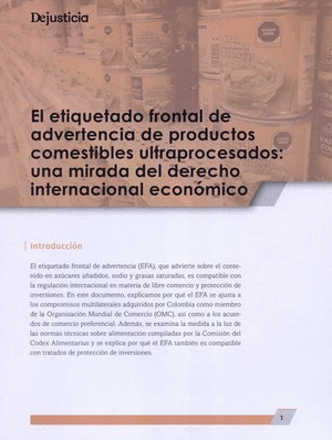 ETIQUETADO FRONTAL DE ADVERTENCIA DE PRODUCTOS COMESTIBLES ULTRAPROCESADOS