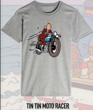CAMISETA TINTIN MOTO RACER  TALLA XL