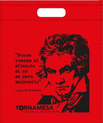 BOLSA TELA ROJA 30X25 BEETHOVEN