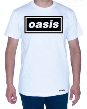 CAMISETA BLANCA OASIS   LOGO  TALLA S