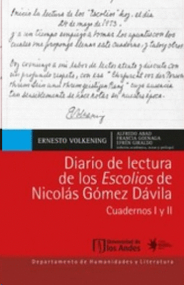 DIARIO DE LECTURA DE LOS ESCOLIOS DE NICOLAS GOMEZ DAVILA