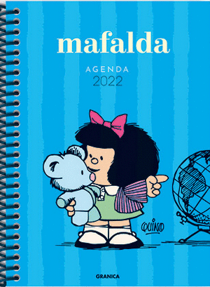 Agenda 2022 Mafalda anillada columnas azul