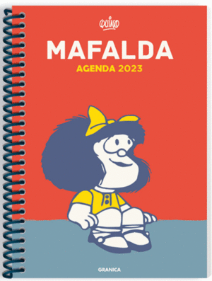 AGENDA ANILLADA COLUMNAS ROJA. MAFALDA 2023.