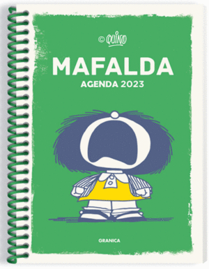 AGENDA PARA LA MUJER ANILLADA VERDE.MAFALDA 2023.