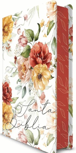SANTA BIBLIA ROSADO FLORES CANTO PINTADO