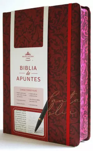 BIBLIA DE APUNTES RVR 1960 TAPA DURA, VINO TINTO (EDICIÓN CANTOS PINTADOS)