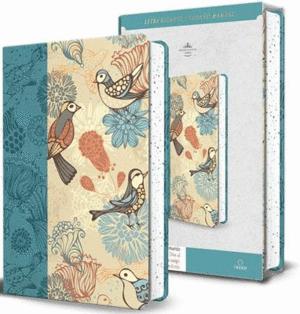 BIBLIA RVR 1960 LETRA GIGANTE, SÍMIL AZUL CON PÁJAROS(EDICIÓN CANTOS PINTADOS) / SPANISH BIBLE RVR 1960 GIANT PRINT HANDY SIZE LEATHERSOFT LIGHT BLUE