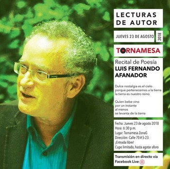 Recital de poesía: Luis Fernando Afanador